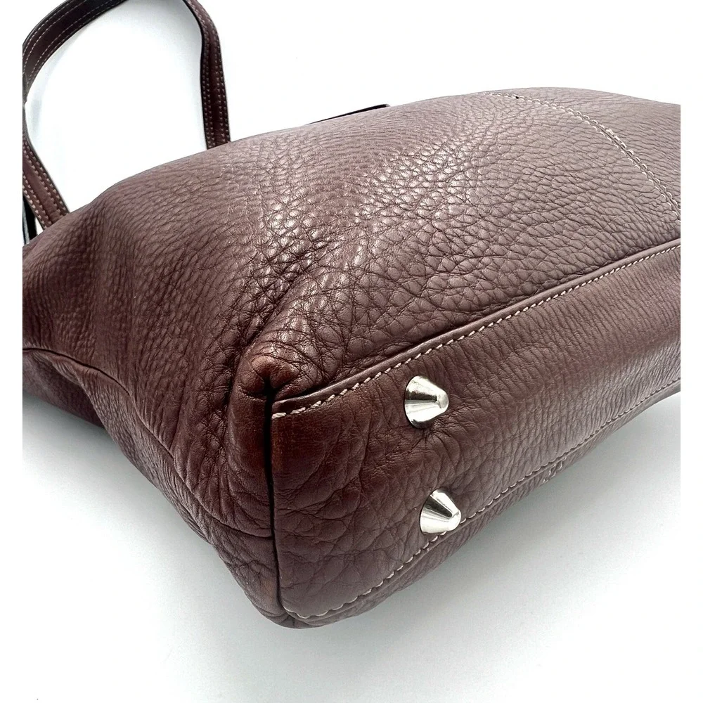 B. Makowsky Brown Leather Large Shoulder Handbag Purse‎ - Picture 11 of 16